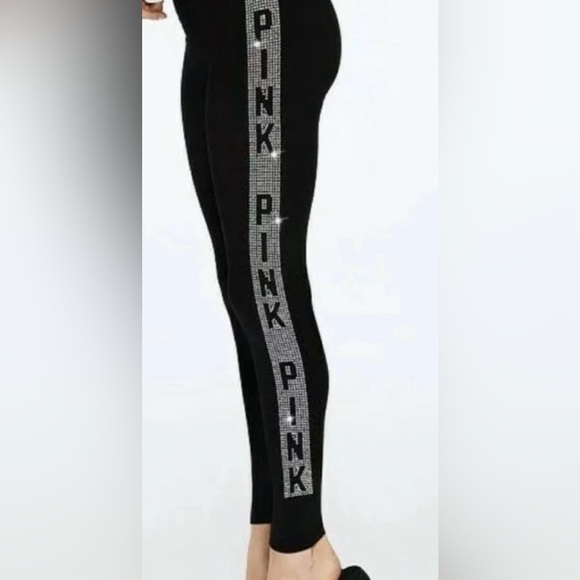 VS. PINK rhinestone bling leggings-large NWOT - Picture 1 of 8